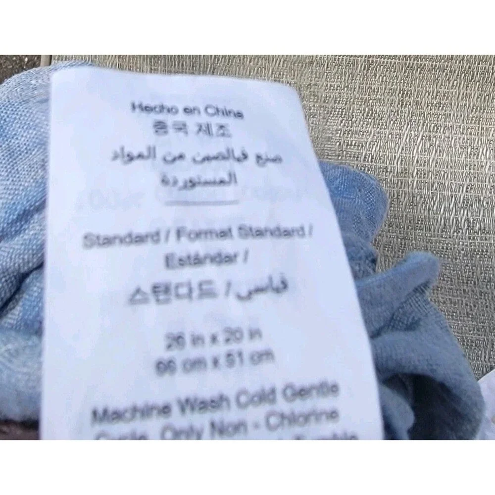 pottery barn Blue linen/cotton single pillow sham 26x20
